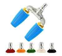 Cpolebev Ugello Doppio Turbo per Idropulitrice con 5 Punte per Idropulitrice, Connettore Rapido da 1/4, Orifizio 2.0, 4000 PSI