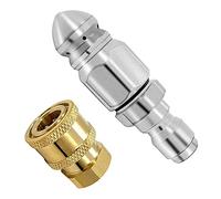Cpolebev Ugello per Getto Fognario 2Pc 5000PSI con Accoppiatore per Idropulitrice, Connettore Rapido per Raccordi in, Collegamento da 1/4 di Pollice A NPT Femmina