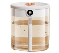 Cpolebev Umidificatore H2O capacità 2 Litri Doppio Ugello con Display LCD di umidità Diffusore di Essenziali USB Portatile Resistente Facile da Usare