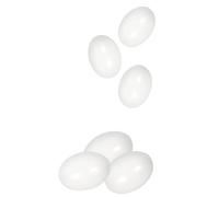 Cpolebev Uova Finte in Legno Uova Bianche in Legno, Perfette per L' Pasquale, Decorazioni e Caccia alle Uova, 2,3 Pollici (Confezione da 6)
