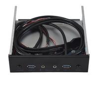 Cpolebev Usb 3.0 Adattatore di Espansione Del Pannello Anteriore 'Unità Ottica un 2 Porte Hub USB 3.0 + Hd Audio + Pulsante di Accensione