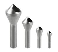 Cpolebev Utensile per Smussare Codolo Tondo HSS(4241) Punta da Trapano Svasatore, per Legno, Metallo, Plastica, 4 Pezzi