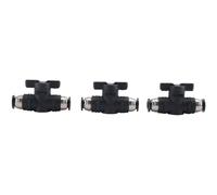 Cpolebev Valvola A Sfera con Valvola Push Connect da 8 mm Valvola di Controllo del Flusso D'Aria da 8 mm Raccordi per Tubi con Valvola A Connessione Rapida, Confezione da 3 Facili da Usare
