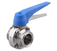 Cpolebev Valvola un con Impugnatura un Grilletto Blu Acciaio Inossidabile 304 Tri-Clamp (Valvola un Tri Clamp da 1,5 Pollici)