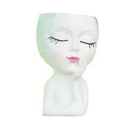 Cpolebev Vaso da Fiori con Testa/Vaso da Fiori per Viso, per Piante da Interno, Vaso da Fiori con Faccia per Ragazza Vaso da Fiori con Testa da, Bianca