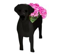 Cpolebev Vaso da Fiori per Cani da Giardino, Regalo di Compleanno per Vasi da Fiori per Cani, per Ufficio, Decorazione per Interni/Esterni Nero