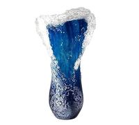 Cpolebev Vaso Marina, Vaso Ondulato Vaso Ondulato Blu in Resina per Decorazioni per Ufficio, Soggiorno, Caffetteria, 30 cm