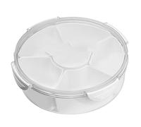 Cpolebev Vassoio per con Coperchio - Contenitore per Snack Diviso con 6 Scomparti per Piatto da Portata per Feste, Vassoio per Frutta