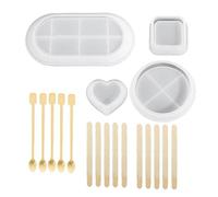 Cpolebev Vassoio Stampo nel Silicone DIY Quadrato Rotondo Sottobicchiere Esagonale Stampo nel Silicone Piastra Portaoggetti Stampo nel Resina Epossidica Casa