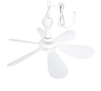Cpolebev Ventilatore A Soffitto Silenzioso A 6 Foglie Alimentato Tramite USB, Ventilatore A Sospensione per da, Dormitorio
