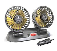 Cpolebev Ventilatore per Auto 12V Ventilatore Un Doppia Testa Ventola di Raffreddamento Automatica Portatile Ventola di Raffreddamento per Auto Ventilatore Elettrico Un Grande
