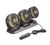 Cpolebev Ventilatore per Auto Ventilatore Un Tre Teste per SUV Aria di Raffreddamento USB Piccolo Ventilatore Personale Ventilatore Elettrico Un 2 velocità per Camion (12V)