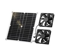 Cpolebev Ventola Solare, Ventola A Pannello Solare da 12 W, Resistente Alle Intemperie, con Doppia Ventola CC per Piccoli Pollai, Serre, Scarico Finestra