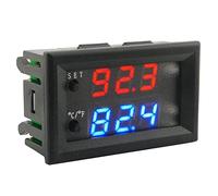 Cpolebev W2809 12V AC110-220V Sonda Termostato Digitale con Display un LED per Controllo Temperatura con Strumento di Controllo del/Raffreddamento
