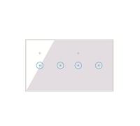 Cpolebev Wifi Smart Wall Light Switch 10A Glass Touch Panel Wireless Interuptor 4 Gang Wireless (Bianca)