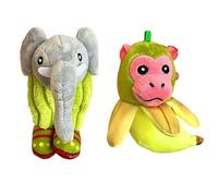 CPRNQY Set di 2 ciondoli di peluche rosso cervello italiano, per rosso cervello, scimmia di banana e elefante di cactus, divertenti accessori decorativi per collezionisti, per bambini e adulti