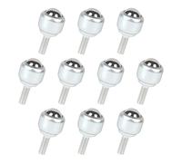 CPROSP 10 Pezzi Ruote Girevoli A Sfera con M5 Asta Filettata 16.5 mm, Rotelle a Sfera Piccole in Acciaio, Ruote con Cuscinetti 360° per Mobili, Armadi, Carrelli