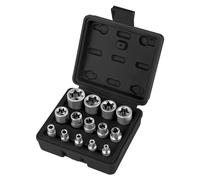 CPROSP 10pcs Chiavi a Bussola E-Torx a Stella on Scatola Portaoggetti Nero, Bussole 1/2", 1/4", 3/8", E4-24