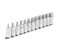 CPROSP 12 Pezzi Set di Dadi a Brugola 1/2"5 6 7 8 10 12 14 16 17 18 19 22 mm, Esagono Esterno 1/2 Pollici con con Guida in Metallo, Esagonale, Chiave a Bussola per Chiavi a Percussione