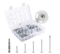 CPROSP 160 PCS Viti Autofilettanti per Metallo Esagono Incassato M5.5 * 50 mm 38 mm 32 mm 25 mm 19 mm, Viti Autoperforanti Testa Svasata con Scatola, per Fissaggio in Lamiera Legno