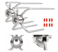 CPROSP 2PCS Forchetta di Carne per Girarrosto con Diametro 12mm con Vite di Bloccaggio con Coperchio di Protezione Rosso