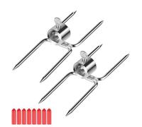 CPROSP 2PCS Forchetta di Carne per Girarrosto con Diametro 15mm, Aghi da Carne per Spiedo con Vite di Bloccaggio con Coperchio di Protezione Rosso