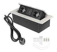 CPROSP Multipresa a Scomparsa da Incasso con USB/Cavo a Spina/1,8 m, Torretta Multipresa da Scrivania Bianco, Presa Multipla da Incasso per Cucina