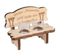 CPROSP Panchina Shot in Legno con 2 Bicchieri e Incisione, Regali di Nozze Creativi, Può Contenere Brandy, Tequila o Altri Liquori.