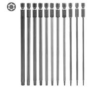 CPROSP Torx Lunghe Set 150mm, Torx Lunghe Magnetiche, per Smontare e Riparare Elettrodomestici, T6 T7 T8 T9 T10 T15 T20 T25 T27 T30 T40, Lega D'acciaio S2