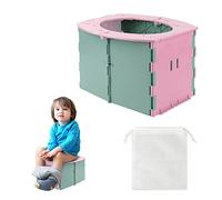 CPROSP Vasino da Viaggio Pieghevole per Bambini, Sedile da Allenamento con Borsa Portaoggetti, WC Portatile con 10 Sacchi della Spazzatura