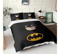 CPSUN Batman Copripiumino Set Biancheria Da Letto 3 Pz Trapunta Microfibra Ipoallergenico Per Ragazzi Morbido, Resistente, Traspirante Double（200x200cm）