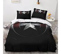 CPSUN Capitan America Set Di Biancheria Da Letto Per Con Stampa 3D, Copripiumino Con Cerniera, Incluso Copripiumino E Federe, Biancheria Da Letto Per Ragazzi E Ragazze King(220x240cm)