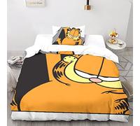 CPSUN Garfield Set Copripiumino 3D Copripiumino Set Da Letto in Microfibra, Copripiumini Stampato Per Adulti E Bambini Single(135x200cm)
