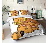 CPSUN Garfield Set Copripiumino 3D Copripiumino Set Da Letto in Microfibra, Copripiumini Stampato Per Adulti E Bambini Double(200x200cm)