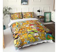 CPSUN Garfield Set Di Biancheria Da Letto Per Con Copripiumini Stampa 3D Copripiumino Biancheria Da Letto Per Ragazzi E Ragazze Double(200x200cm)