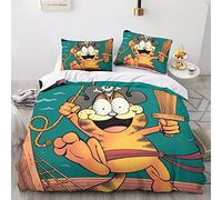 CPSUN Garfield Set Di Biancheria Da Letto Per Stampa 3D, Stampa Copripiumino Biancheria Da Letto Per Ragazzi E Ragazze King(220x240cm)