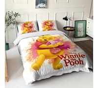 CPSUN Winnie The Pooh Set Copripiumino 3D Stampato Moderno Ragazzo Trapunta Set Copripiumino Per Bambini Copripiumino Con Federe Per Letto Double（200x200cm）
