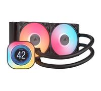 Ventola per PC Corsair iCUE LINK TITAN 240 RX LCD Processore Raffreddatore d'aria 12 cm Nero 1 pz (Corsair RGB Liquid CPU Cooler, RX120 Magnetic Dome Fans, Personalised Screen, Hub Included, Black) [C