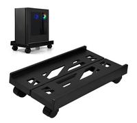 CPU Holder Cart, PC Case Stand Regolabile, Supporto Universale per CPU con 2 Ruote di Bloccaggio e 2 Ruote Orientabili, Carrello Porta Computer per Tower Desktop, Torre Supporto Pc Fisso Nero Max 80kg