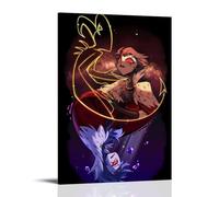 CPXBLHHW Poster su tela a tema anime Helluva Boss, decorazione artistica da parete per camera da letto, 20 x 30 cm, con cornice