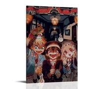 CPXBLHHW Poster su tela, motivo: Hanako-kun, motivo: anime famoso, con scritta "Toilet", decorazione artistica da parete, per camera da letto, 40 x 60 cm, con cornice