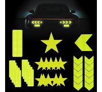 CPYJW 30 Nastri Catarifrangente,Riflettenti per Auto Adesivi Catarifrangenti Avvertimento Riflettente Nastro Riflettente Impermeabile Autoadesivo per Auto Autocarri Auto Moto Biciclette Caschi