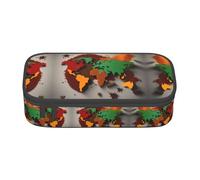 CPyuqw Astuccio con stampa floreale con fenicottero - organizer multiuso per penne, materiale scolastico, cancelleria, trucco e uso ufficio, Mappa del mondo fatta di spezie, Taglia unica, Zaino per la