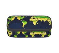 CPyuqw Astuccio multiuso con stampa di aeroplano tramonti e cielo, organizer per penne, materiale scolastico, cancelleria, trucco e uso ufficio, Mappa del mondo., Taglia unica, Zaino per la scuola