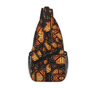 CPyuqw Borsa a tracolla con stampa a farfalla viola resistente - Zaino unisex con cerniere multiple, perfetto per escursioni e uso casual, Heaps of Orange Monarch Butterflies, taglia unica