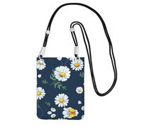 CPyuqw Borsa a tracolla da donna, nera, universale, con stampa margherita, leggera, per attività all'aperto, Nero , Taglia unica