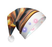 CPyuqw Cappello di Natale unisex da spiaggia, Maui, Hawaii, tramonto, onde del mare, nuvole, stampa LED, cappello di Babbo Natale per feste invernali, vacanze e uso quotidiano