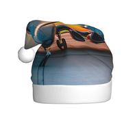 CPyuqw Cappello natalizio per adulti, unisex, con stampa di aereo al tramonto, caldo copricapo per le vacanze