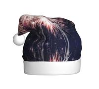 CPyuqw Cappello natalizio per adulti, unisex, con stampa di fuochi d'artificio esplosivi
