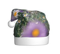 CPyuqw Cappello natalizio per adulti, unisex, con stampa di lavanda e margherite, caldo copricapo per le vacanze